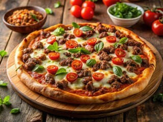 Homemade Ground Beef Pizza Recipe - Savory Meat Lovers Pizza with Melted Cheese & Crispy Crust