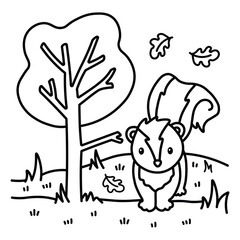 Woodland Escape Coloring Book, bold and easy coloring pages, animals line art, 