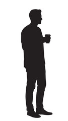 Casual Man Silhouette – Full Body Relaxed Male Vector Illustration