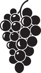 Simple Black Silhouette of a Grape Bunch Illustration
