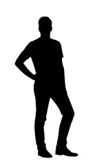 Casual Man Silhouette – Full Body Relaxed Male Vector Illustration