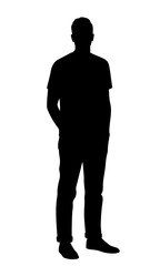 Casual Man Silhouette – Full Body Relaxed Male Vector Illustration