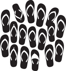 Collection of Black Flip Flops Summer Beach Sandals