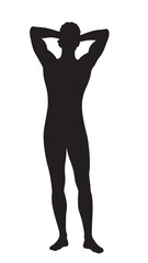 Casual Man Silhouette – Full Body Relaxed Male Vector Illustration