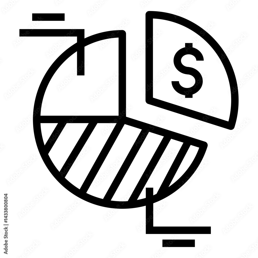 Poster pie chart vector icon