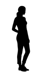 Casual Woman Silhouette &ndash; Full Body Relaxed Female Vector Illustration