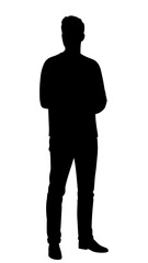 Casual Man Silhouette – Full Body Relaxed Male Vector Illustration