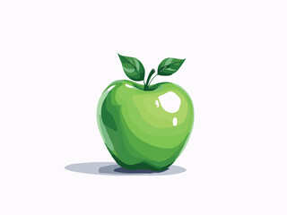 green apple on white background