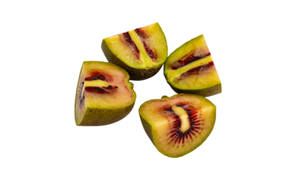 レッドキウイ　カット　果肉アップ　マクロ撮影