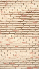Beige old brick wall panorama, retro style. White tone
