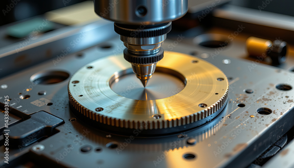 Aufkleber precision machining process with focus on metallic component