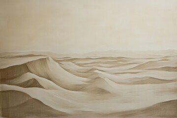 Obraz premium Subtle desert landscape painting with muted hues.
