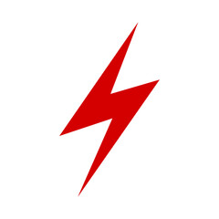 Lightning Bolt Icon Vector in Red Colors SVG Format