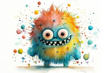 Fototapeta premium Adorable candy monster art for kids' designs.