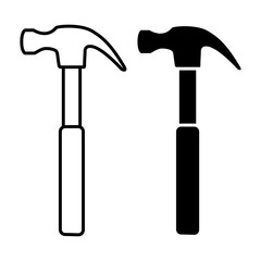 Vector illustration of Hammer icon set isolated on transparent background
