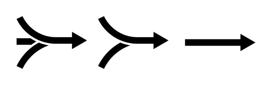 Vector illustration of Way direction icon set isolated on transparent background