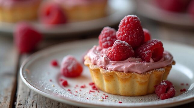 

21h
Photorealistic food image, ultra-detailed textures with a buttery tart shell and creamy filling, natural imperfections like uneven cream edges, vibrant raspberry hues, muted golden and soft pink