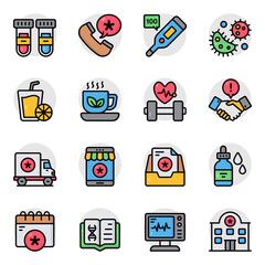 Set of Medical Tools Flat Icons 