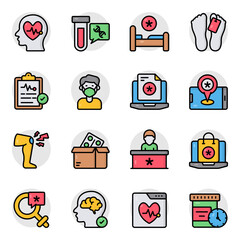 Set of Healthcare and Science Flat Icons 
