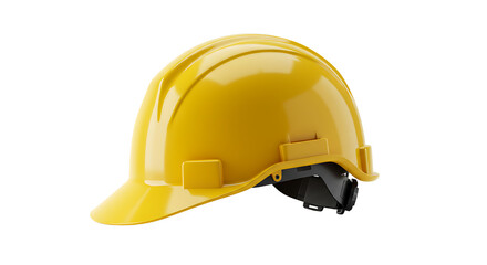 Fototapeta premium Isolated yellow hard hat on a black background providing safety and protection for construction workers