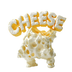 Cheese day concept. Cheese-themed graphic with playful text and texture. isolated on white background