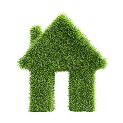 nature conservation concept. Greenhouse silhouette made of grass on a black background. isolated on white background