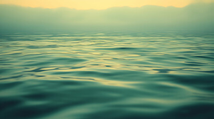 Obraz premium Serene Teal Water Surface at Dawn