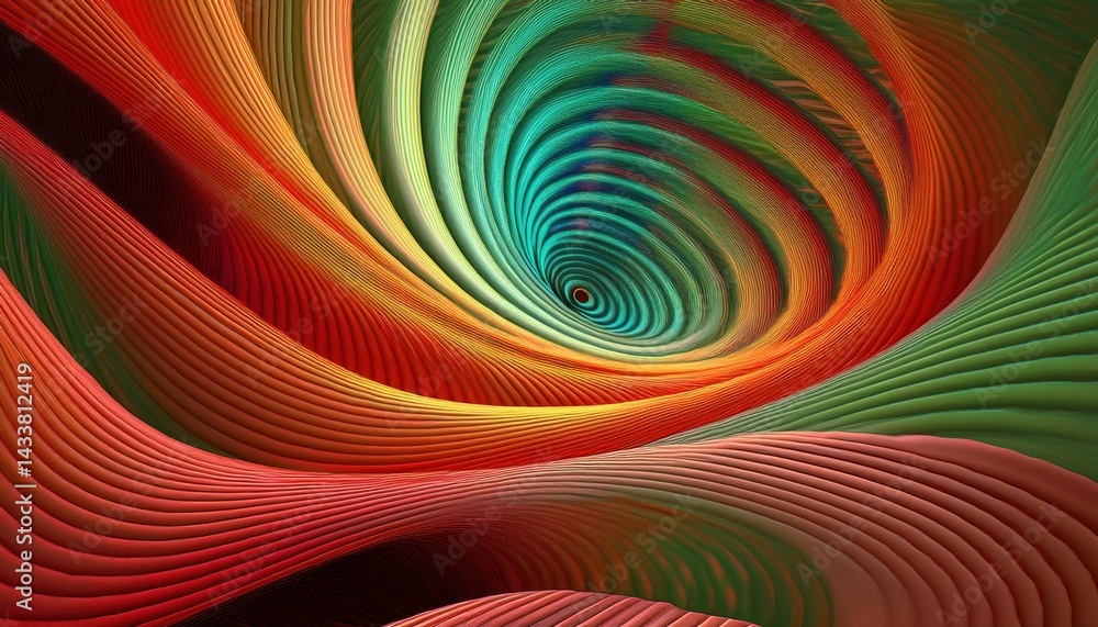 Aufkleber vibrant spiral motion artwork abstract digital art colorful swirling patterns creative environment t