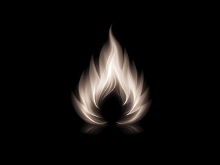 Illustration of white smoke fire with black background 