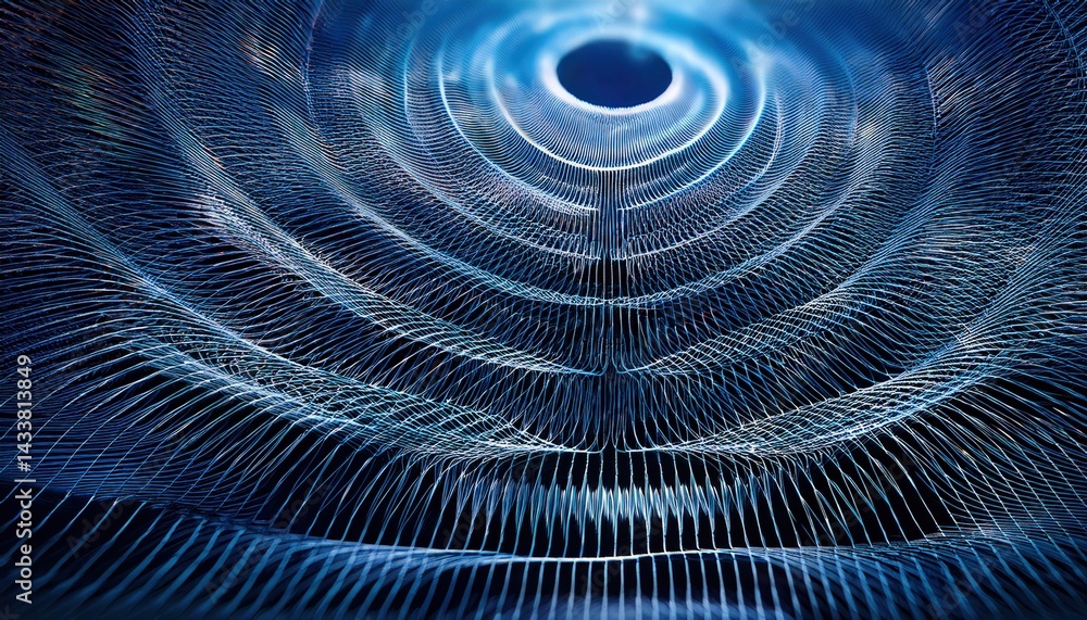Poster dynamic wave patterns in abstract digital art virtual space 3d visualization futuristic environment 