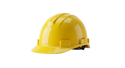 Fototapeta premium Isolated yellow hard hat on a black background for construction and industrial safety gear use case