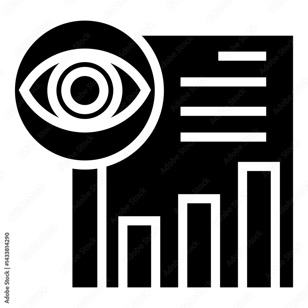 Poster document analysis vector icon