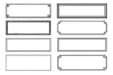 Icon set of decorative frames suitable for various design projects, including banners and announcements