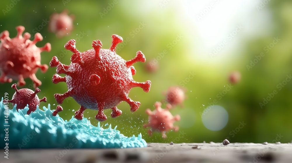 Poster microscopic view of sars cov 2 virus structure
