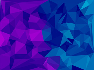 Purple and Blue abstract geometric vector. Low polygonal background. Modern and futuristic design. 