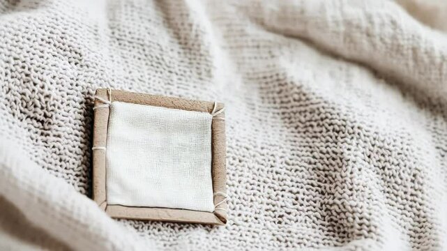 Natural Textured Fabric with Blank Patch for Custom Label Design