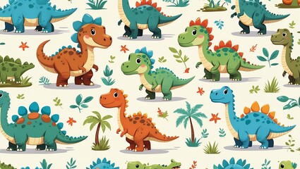 Adorable dinosaur pattern perfect for nursery decor