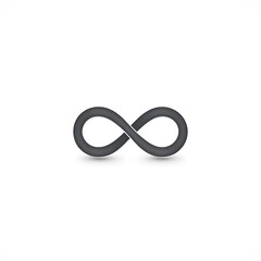A dark gray infinity symbol on white background