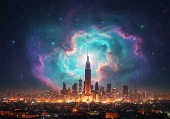 Cosmic Cityscape Nebula