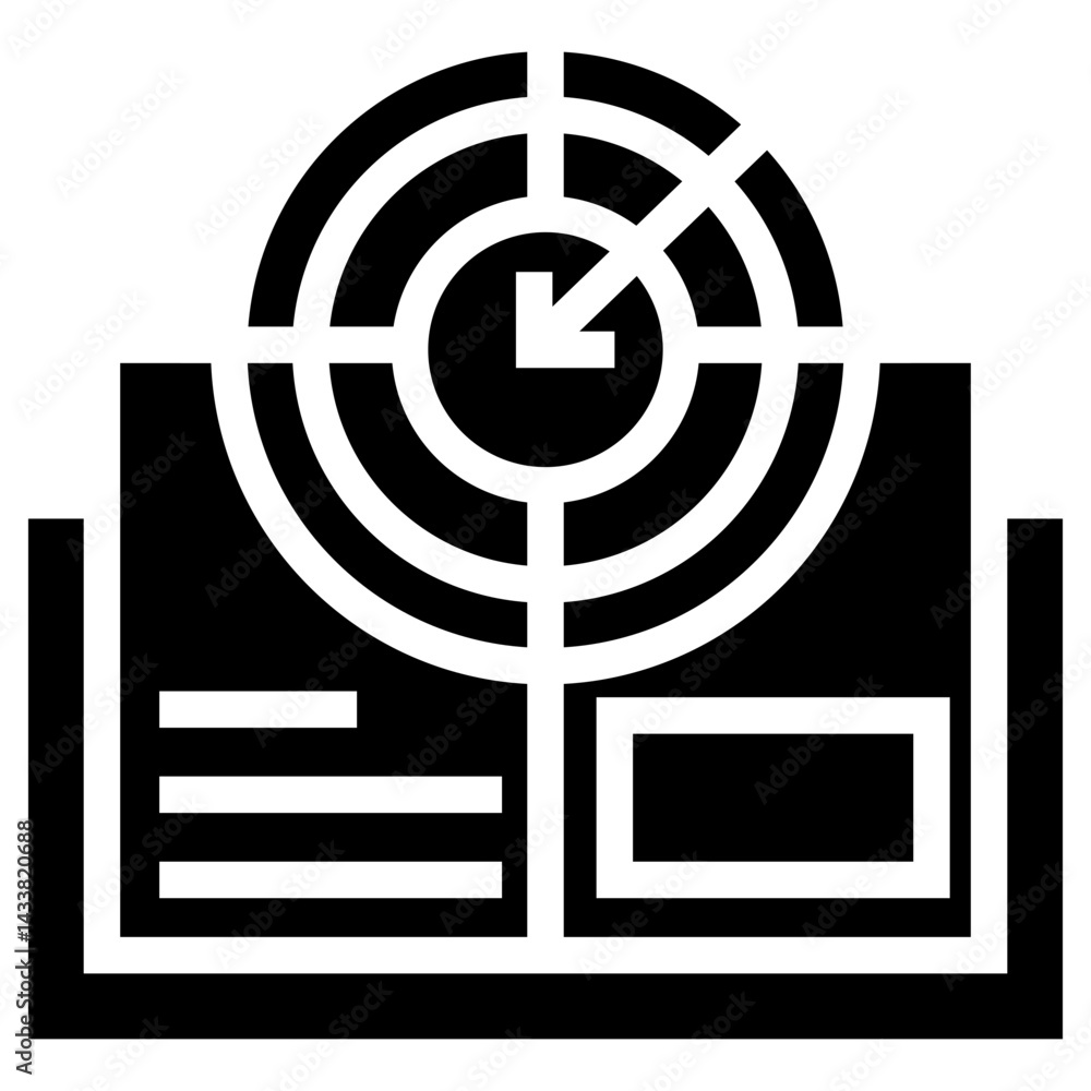 Poster objectif analytic vector icon