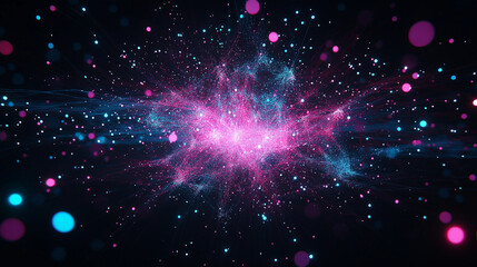 Cosmic Ballet: An artistic rendering of a galaxy with vibrant celestial elements dancing against a backdrop of the darkest depths, this image showcases a mesmerizing cosmic ballet of light and energy.