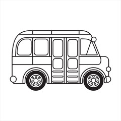 School Bus Outline Vector Illustratio,Simple City Bus Line Drawing,Cartoon Bus Outline Vector,Hand Drawn Bus Vector Design,Black and White Bus Vector Art,Minimal Bus Side View Illustration