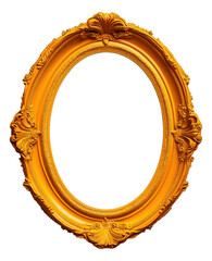 Obraz premium Ornate oval gold frame with intricate baroque-style detailing.