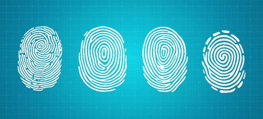 Digital fingerprint, finger print fingerprint lock secure security logo vector icon illustration