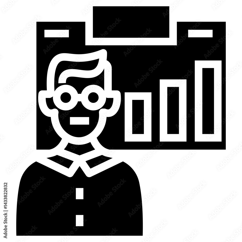 Poster presentation vector icon
