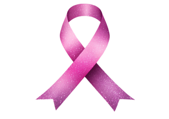 A purple ribbon symbolizing cancer awareness, isolated on a transparent background