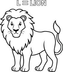 hand drawn lion coloring book