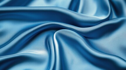 Obraz premium Smooth, luxurious, flowing blue silk fabric