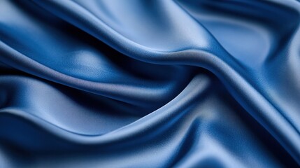 Obraz premium Soft, flowing, deep blue silk fabric