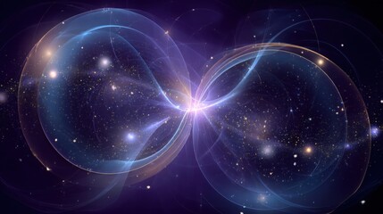 Abstract fractal illustration of cosmic energy flow, universe creation concept. Perfect for science, technology, and spiritual themes.